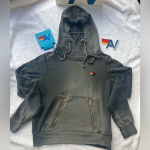 NWT AVIATOR NATION NINJA PULLOVER HOODIE - faded smoke  Small